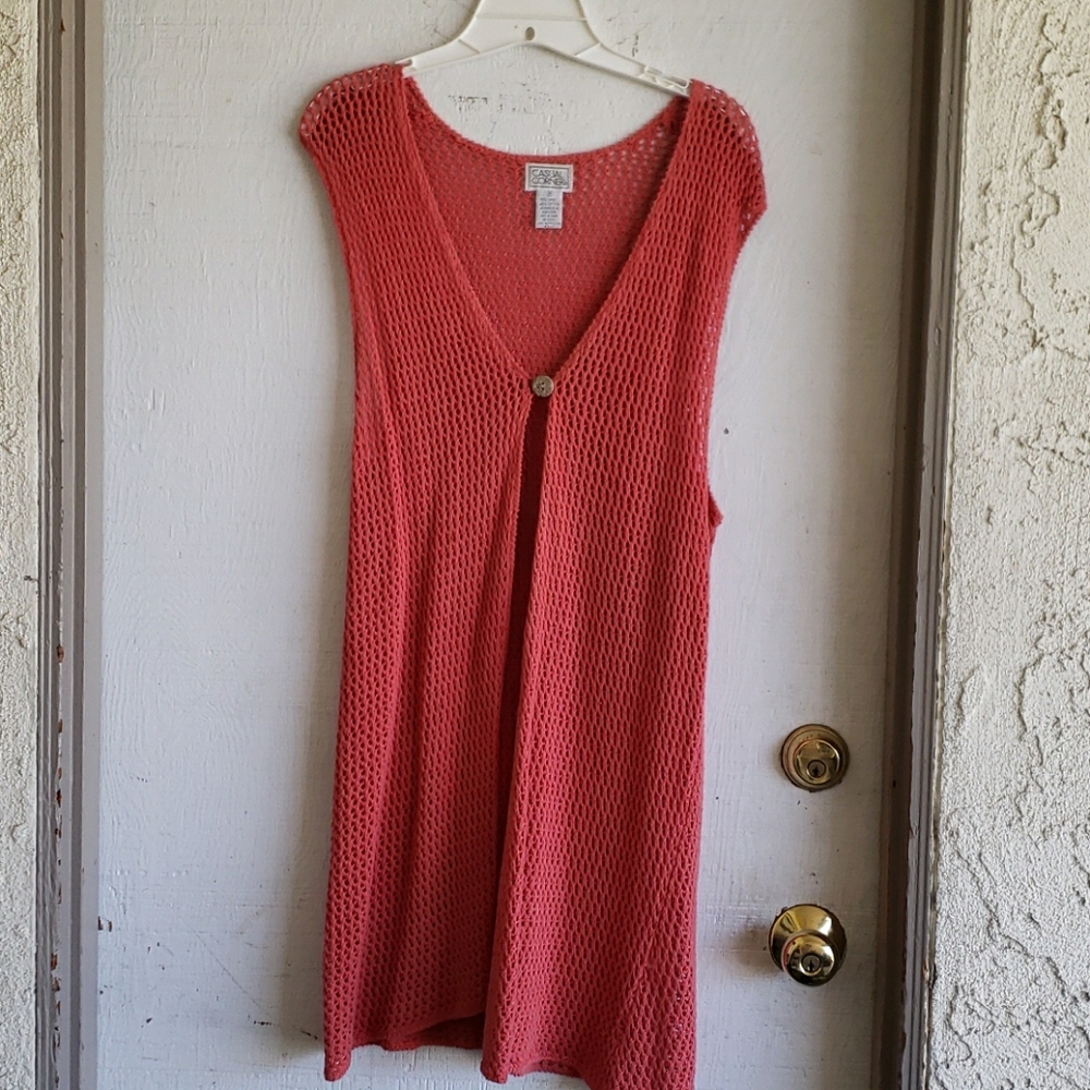 Sweater vest size medium coral color